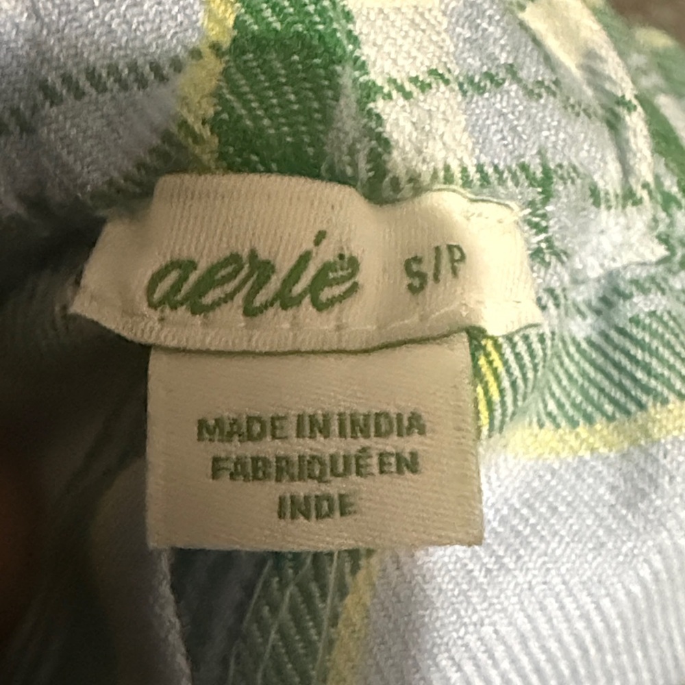 💚 Aerie Class Act Plaid Mini Skirt Blue Green Size S/P NWT - Picture 5 of 8